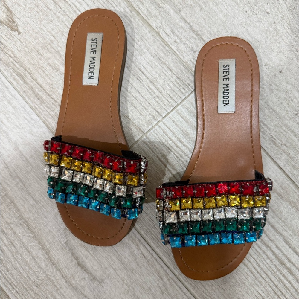 Steve Madden Vibrant Gemstone Slides
